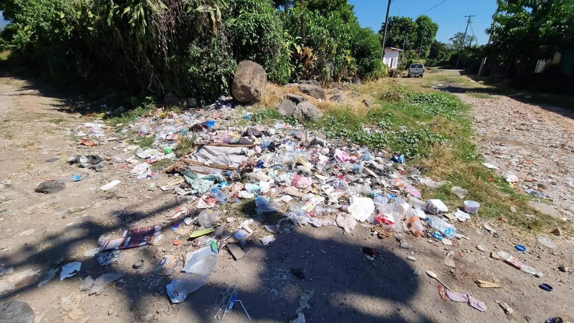 basura en calle de Cacahoatán